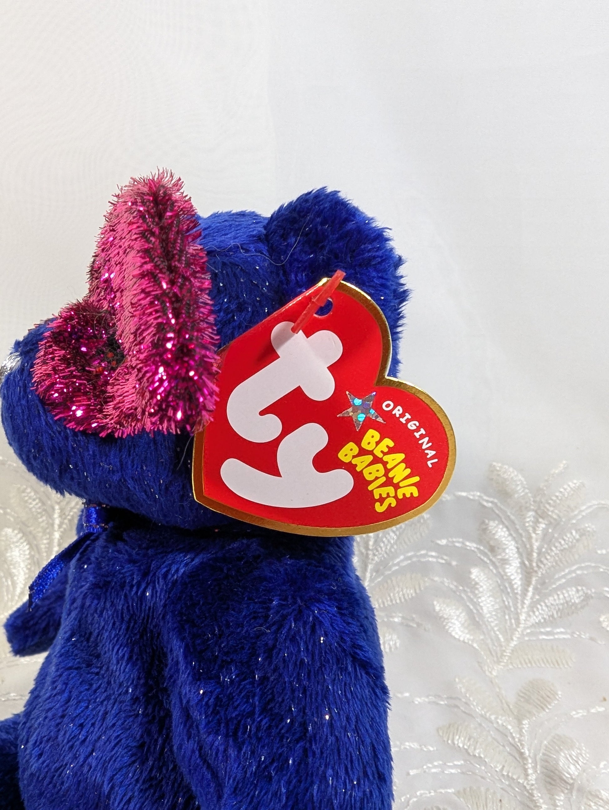 Ty Beanie Baby - Mardi gras the blue bear (6in) - Vintage Beanies Canada