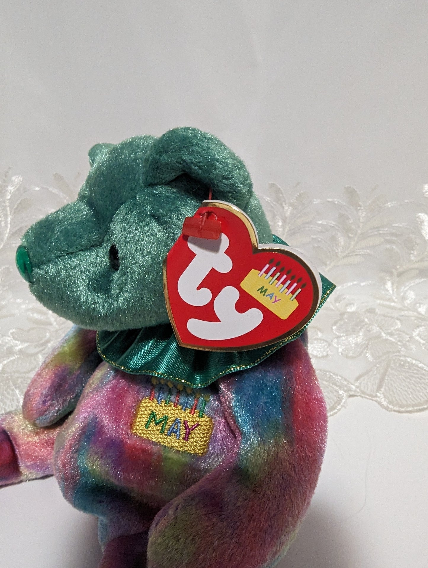 Ty Beanie Baby - May The Birthday Clown Bear (6in) - Vintage Beanies Canada