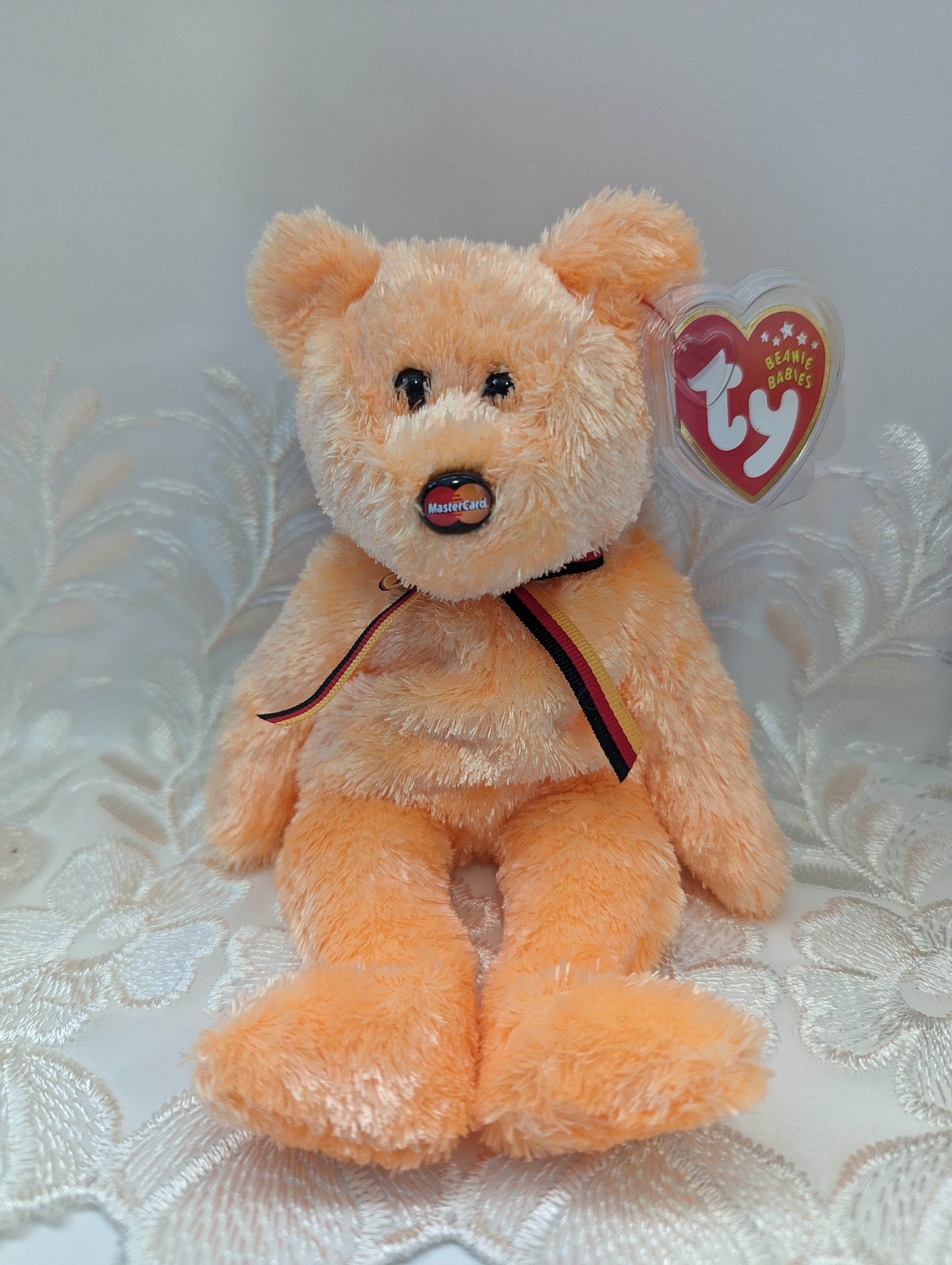 Ty Beanie Baby - M.C. Beanie II The Orange MasterCard Bear (8.5in) - Vintage Beanies Canada