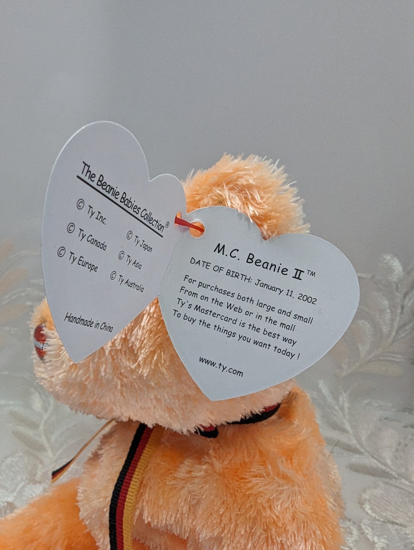 Ty Beanie Baby - M.C. Beanie II The Orange MasterCard Bear (8.5in) - Vintage Beanies Canada