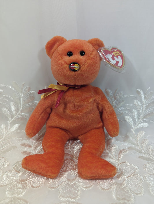 Ty Beanie Baby - M.C. Beanie VIII The orange MasterCard bear (8.5in) - Vintage Beanies Canada