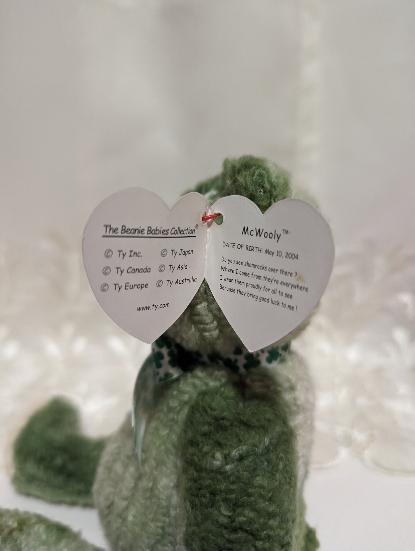 Ty Beanie Baby - McWooly The St Patrick's Day Bear (8.5in) Fading On Tag - Vintage Beanies Canada