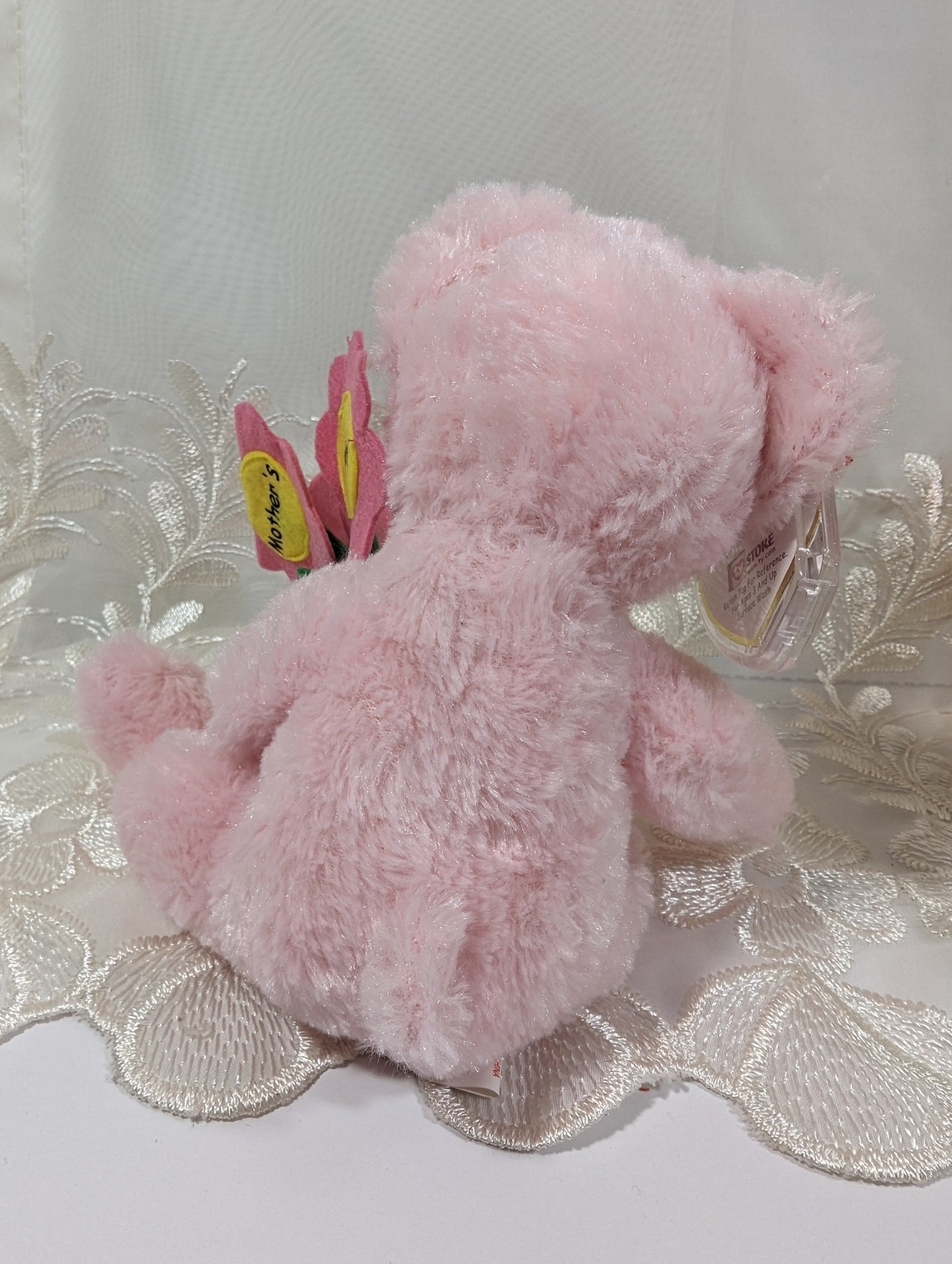 Ty Beanie Baby - Mom 2006 The Pink Mother's Day Bear Holding Flowers (8.5 in) - Vintage Beanies Canada