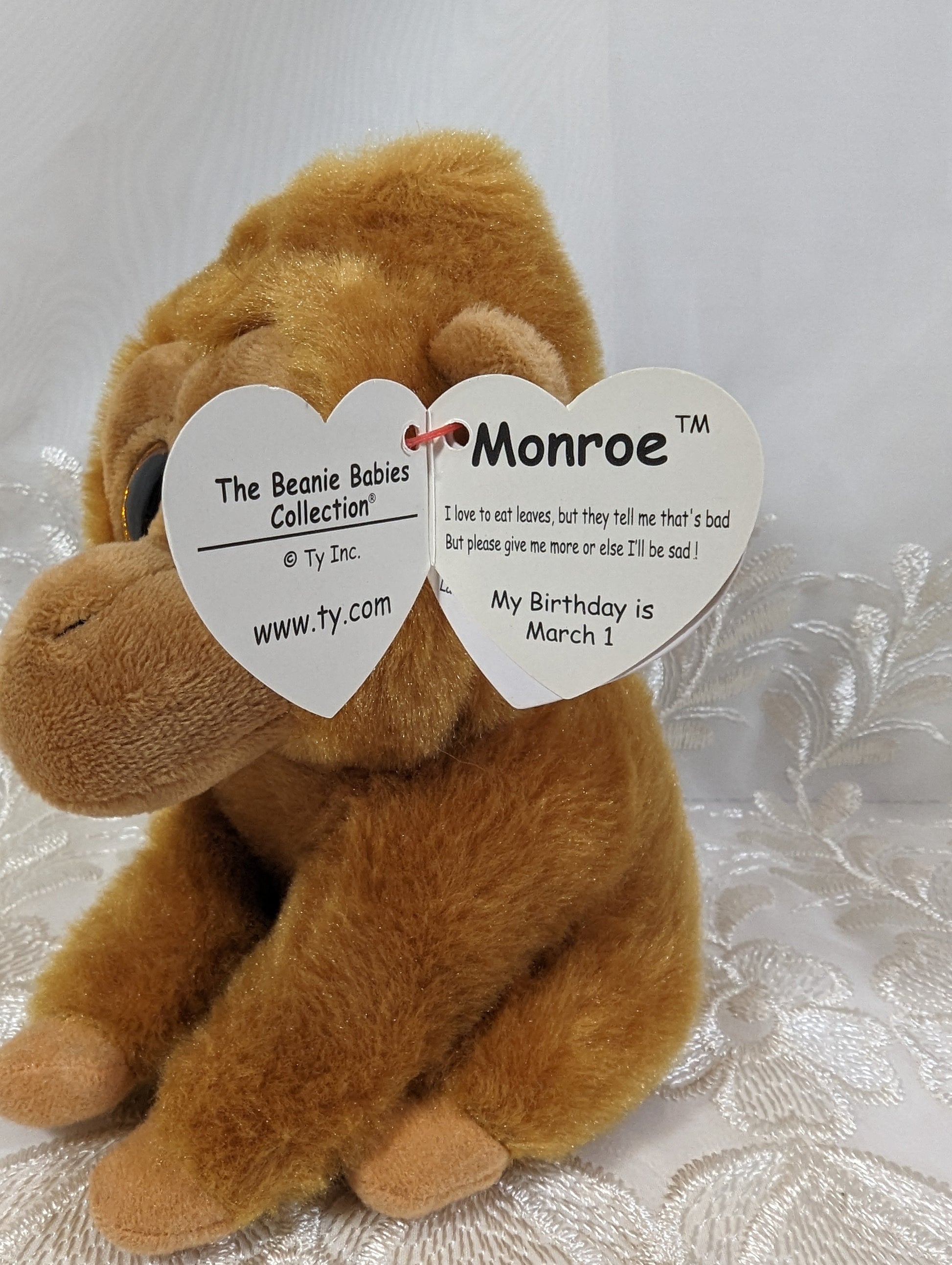 Ty Beanie Baby - Monroe the Gorilla (6in) Near mint tag - Vintage Beanies Canada