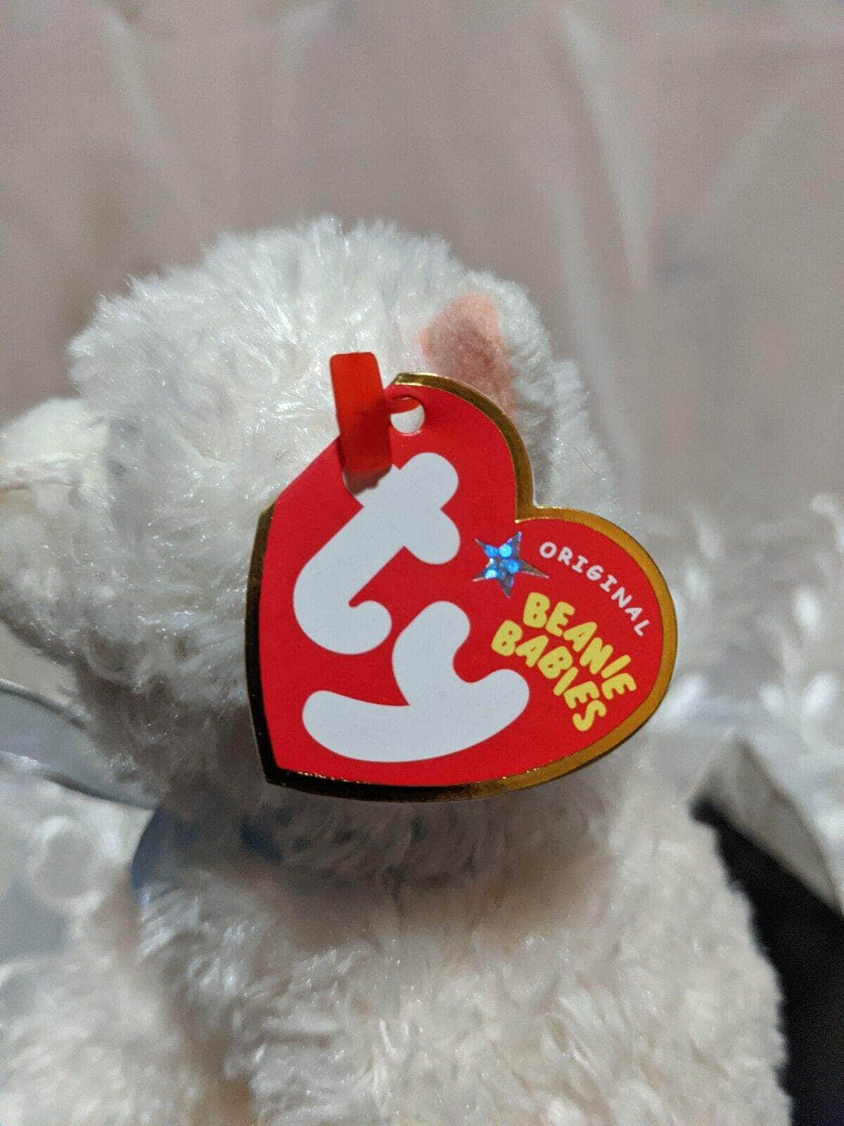 Ty Beanie Baby - Muff The White Cat (6in) - Vintage Beanies Canada