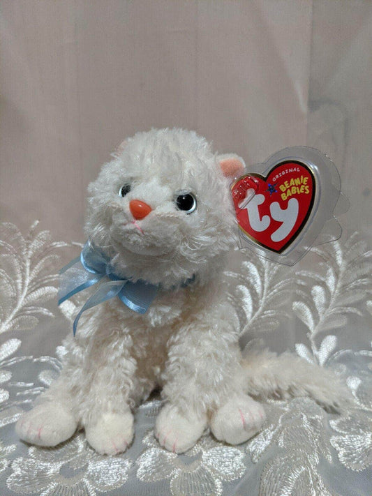 Ty Beanie Baby - Muff The White Cat (6in) - Vintage Beanies Canada