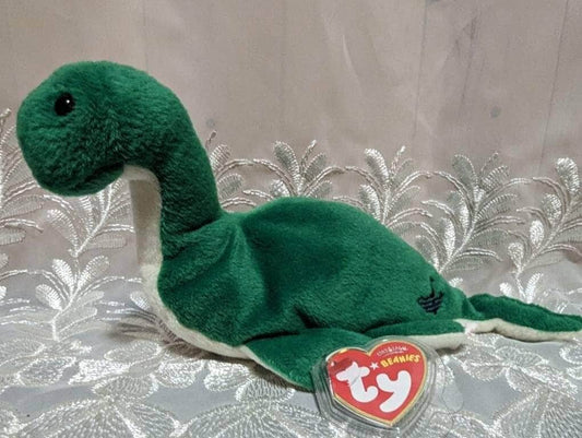 Ty Beanie Baby - Ness-e The Loch Ness Monster With Emblem - UK Exclusive *Rare* (10in) - Vintage Beanies Canada