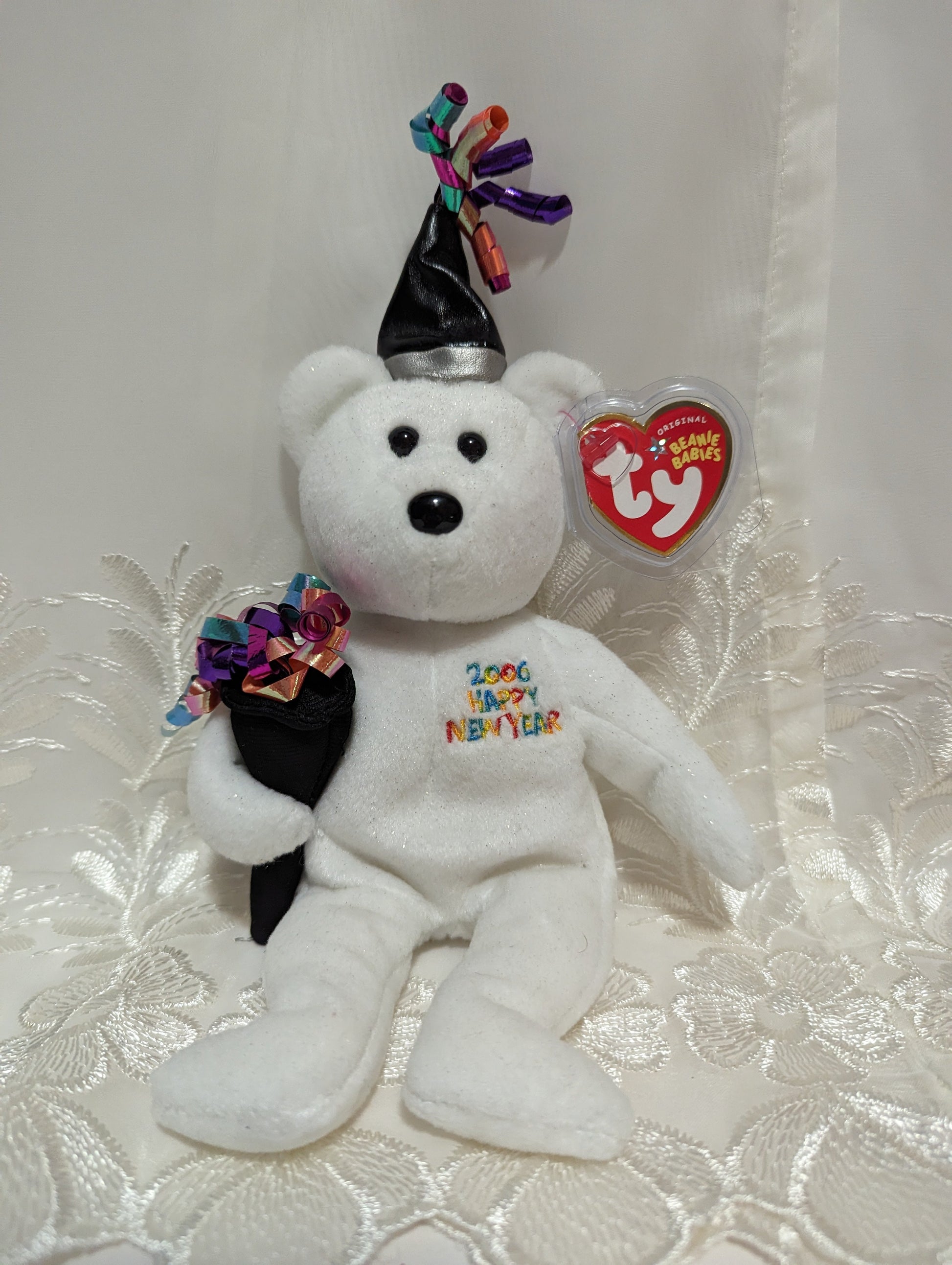 Ty Beanie Baby - New Year 2006 The Bear (10in) - Vintage Beanies Canada