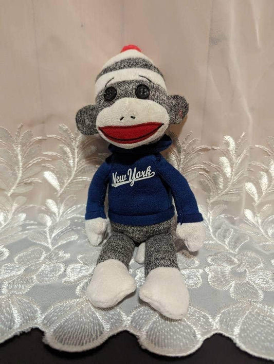 Ty Beanie Baby - New York sock Monkey Wearing Hoodie (10in) No Hang Tag - Vintage Beanies Canada