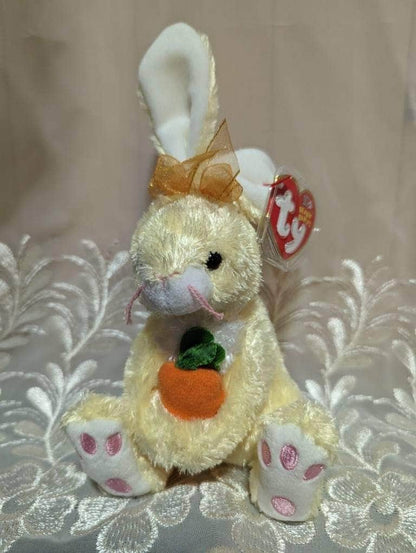 Ty Beanie Baby - Nibblies The Yellow Bunny With Carrot (6in) - Vintage Beanies Canada