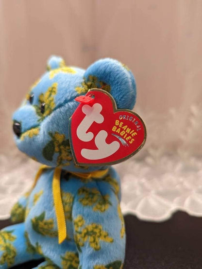 Ty Beanie Baby - Ocker The Bear Asia-Pacific Exclusive Floral Pattern Teddy (8.5in) - Vintage Beanies Canada