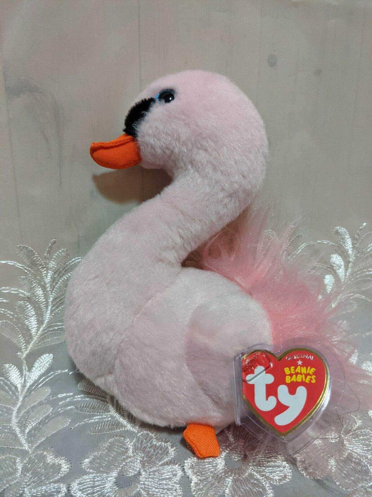 Ty Beanie Baby - Odette The Pink Swan (6in) Near Mint - Vintage Beanies Canada
