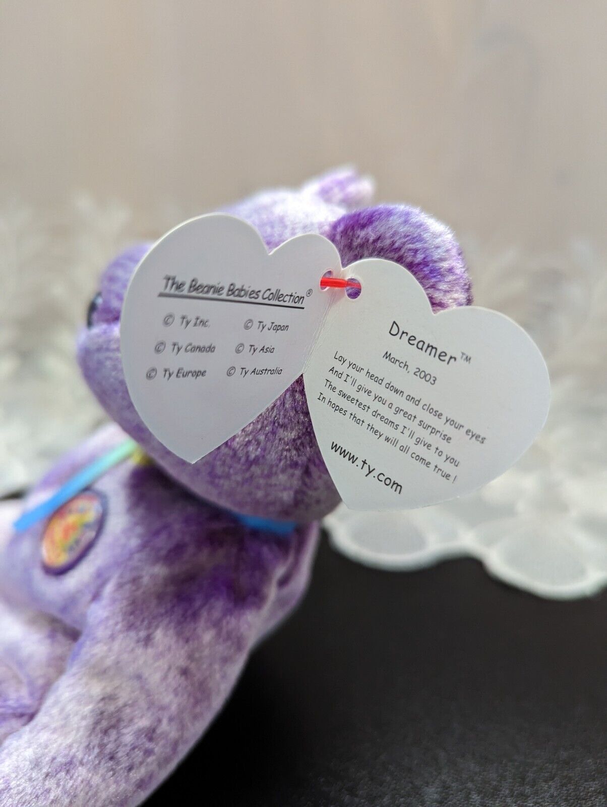 Ty Beanie Baby Of The Month - Dreamer The Purple Bear (7in) March 2003 - Vintage Beanies Canada