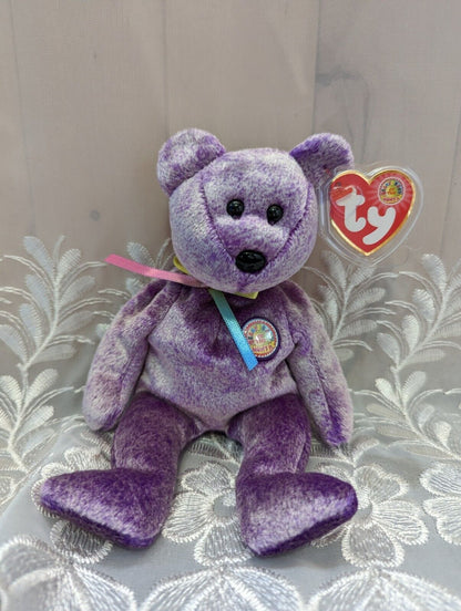 Ty Beanie Baby Of The Month - Dreamer The Purple Bear (7in) March 2003 - Vintage Beanies Canada