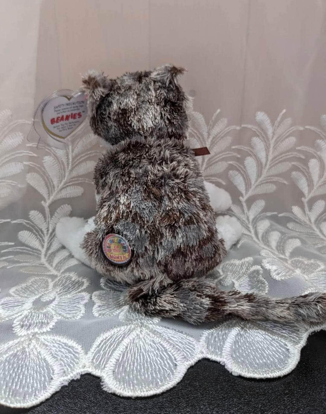 Ty Beanie Baby Of The Month for September - Frisky The Gray And White Cat (6in) - Vintage Beanies Canada