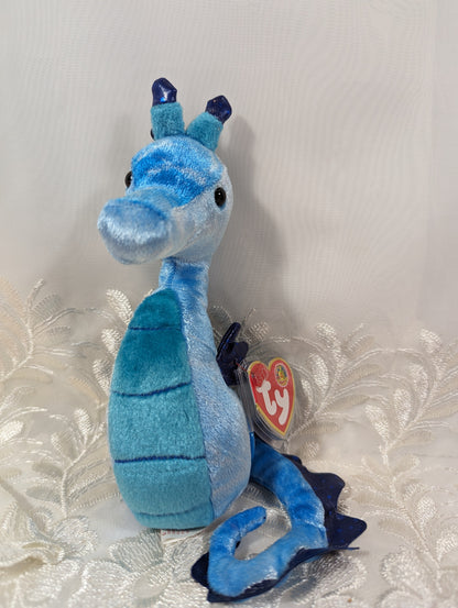 Ty Beanie Baby of the Month - Trident the Blue Seahorse (7in) June 2005 - Vintage Beanies Canada