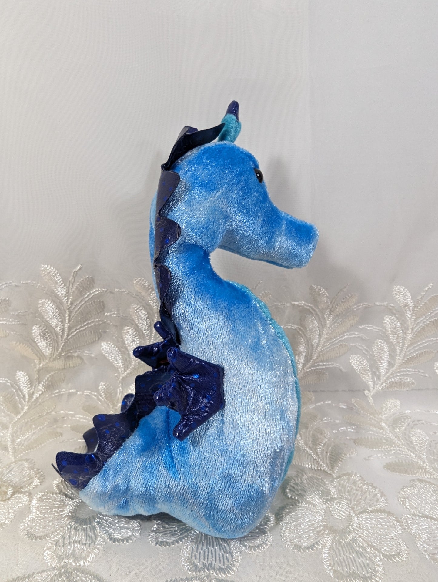 Ty Beanie Baby of the Month - Trident the Blue Seahorse (7in) June 2005 - Vintage Beanies Canada