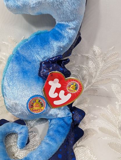 Ty Beanie Baby of the Month - Trident the Blue Seahorse (7in) June 2005 - Vintage Beanies Canada