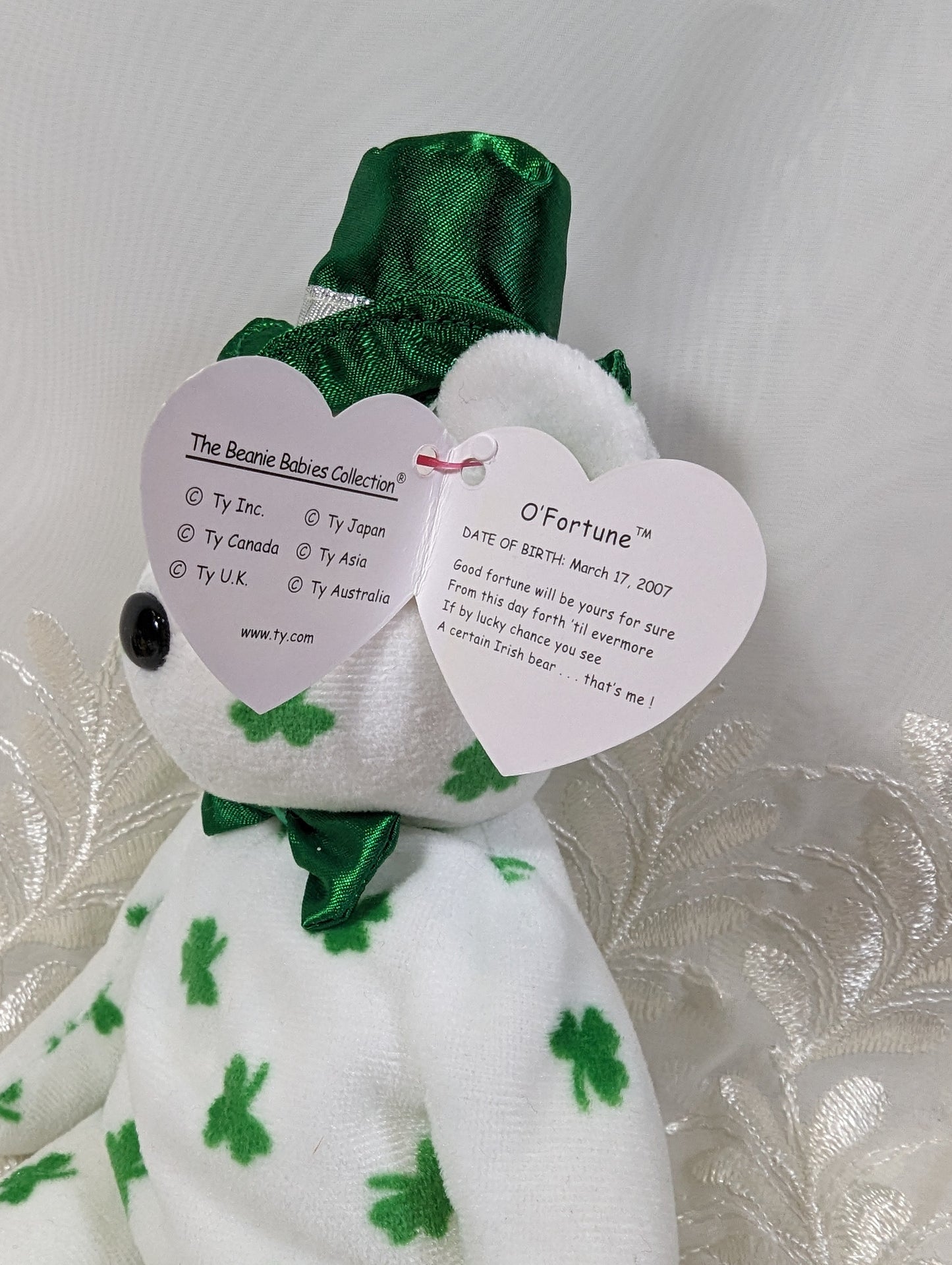 Ty Beanie Baby - O'Fortune The St Patrick's Day Bear (8.5in) - Vintage Beanies Canada