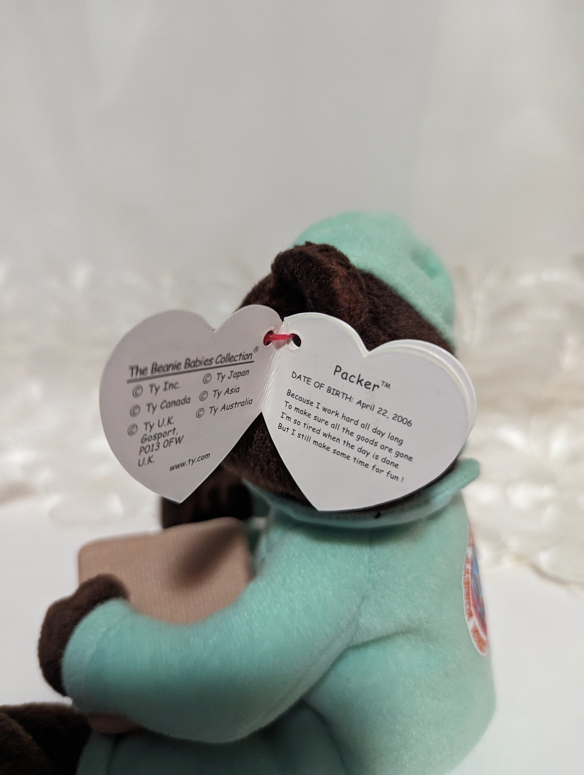 Ty Beanie Baby - Packer the Bear - UK Exclusive (7 in) - Vintage Beanies Canada