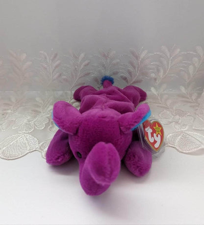 Ty Beanie Baby - Peanut II The Purple Elephant - 30th anniversary (8in) - Vintage Beanies Canada