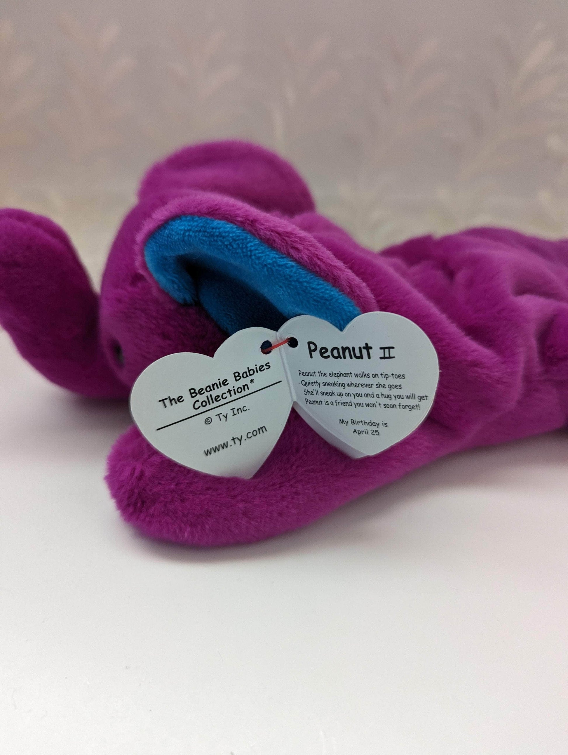 Ty Beanie Baby - Peanut II The Purple Elephant - 30th anniversary (8in) - Vintage Beanies Canada