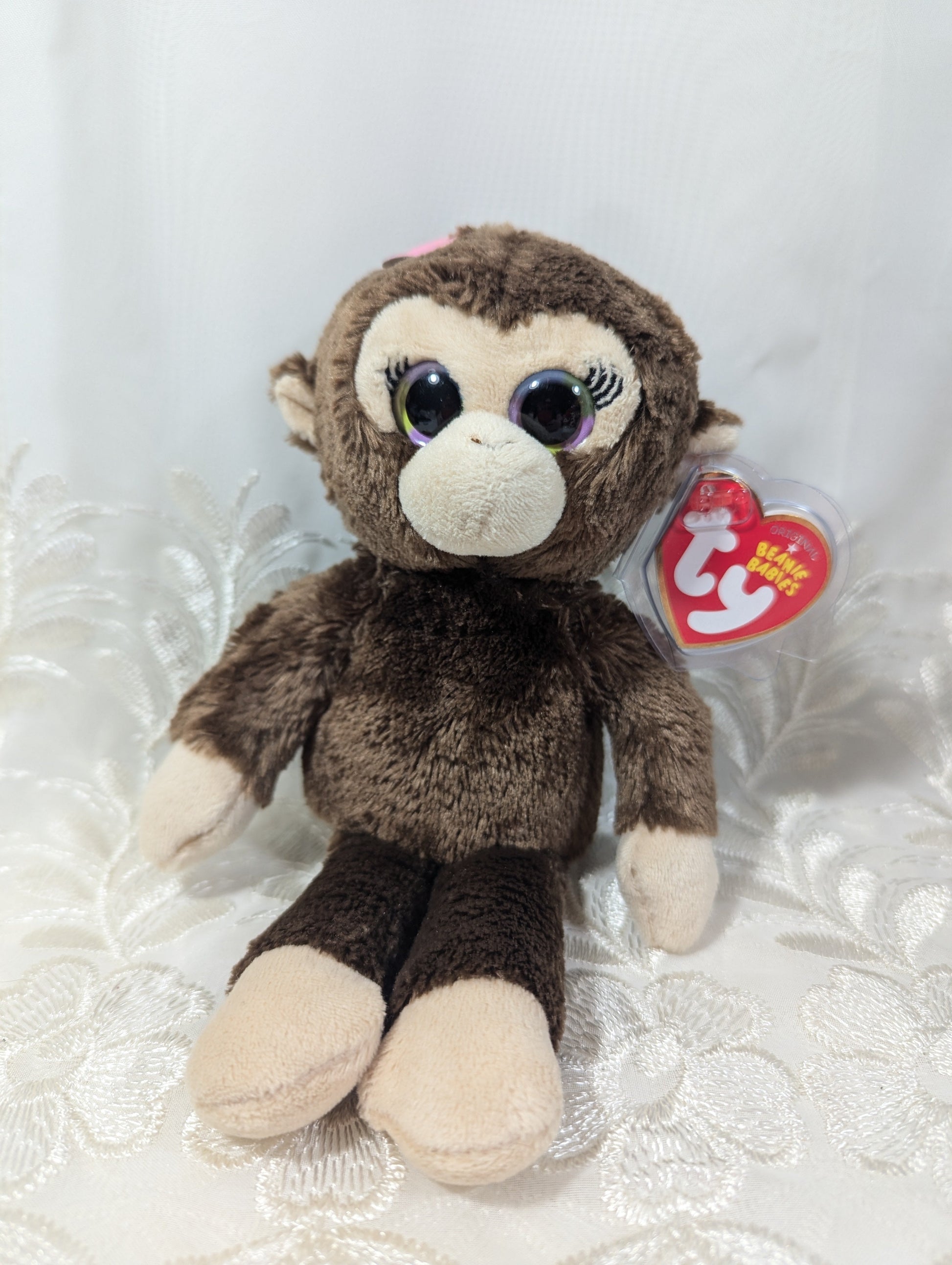 Ty Beanie Baby - Petals The Monkey (7in) *Rare* Near Mint Tag - Vintage Beanies Canada