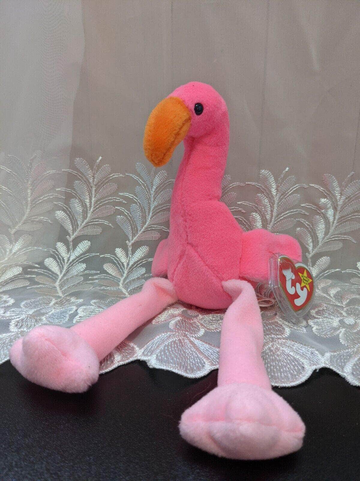 Ty Beanie Baby - Pinky the Flamingo (7in) - Vintage Beanies Canada