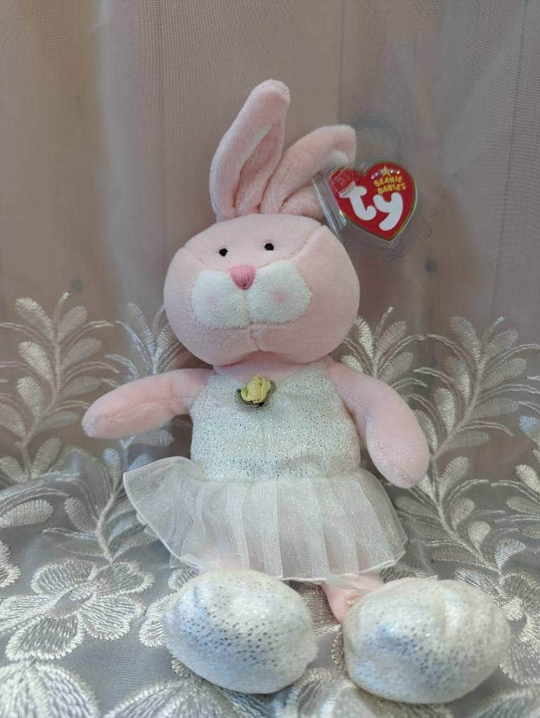 Ty Beanie Baby - Pique The Pink Ballerina Bunny Rabbit (8.5in) Near Mint - Vintage Beanies Canada