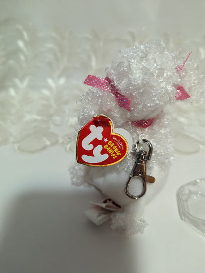 Ty Beanie Baby - Poochie Poo The Poodle - Metal Clip Keychain (5in) - Vintage Beanies Canada