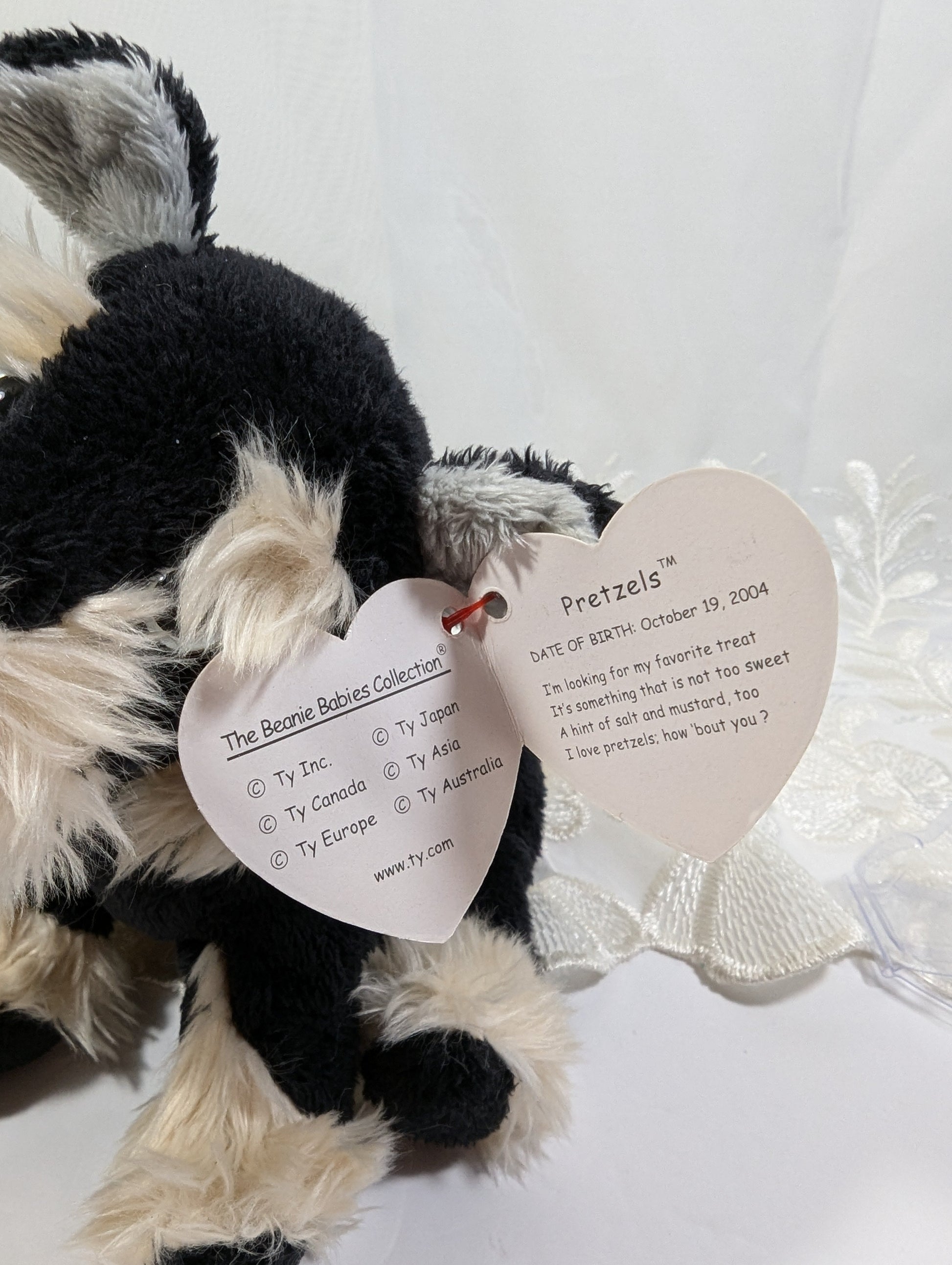 Ty Beanie Baby - Pretzels the Schnauzer Dog (6in) Near Mint Tag - Vintage Beanies Canada