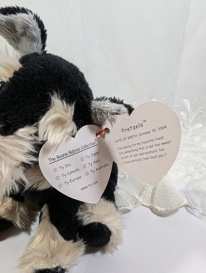 Ty Beanie Baby - Pretzels the Schnauzer Dog (6in) Near Mint Tag - Vintage Beanies Canada