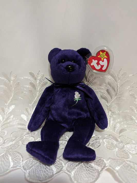 Ty Beanie Baby - Princess the Princess Diana Bear - Made in Indonesia, PE Pellets, with Canadian Tush Tag! *Rare* (8.5 in) - Vintage Beanies Canada