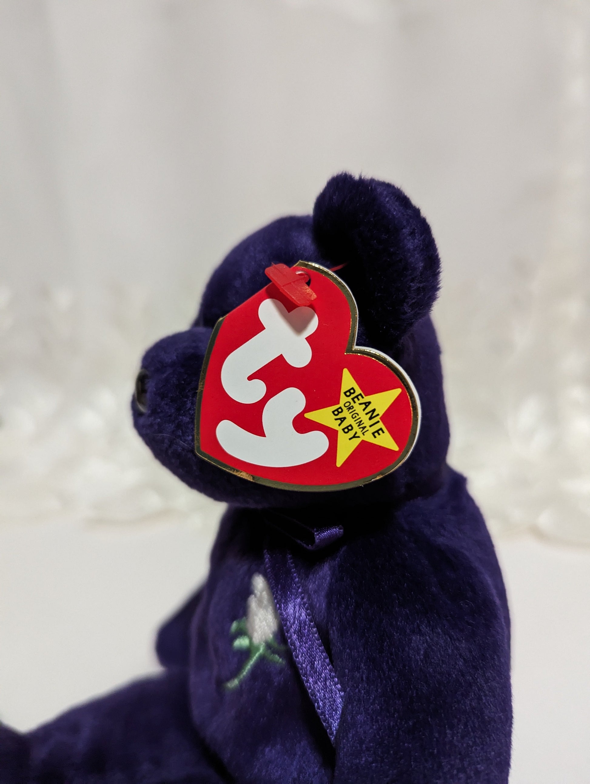 Ty Beanie Baby - Princess the Princess Diana Bear - Made in Indonesia, PE Pellets, with Canadian Tush Tag! *Rare* (8.5 in) - Vintage Beanies Canada