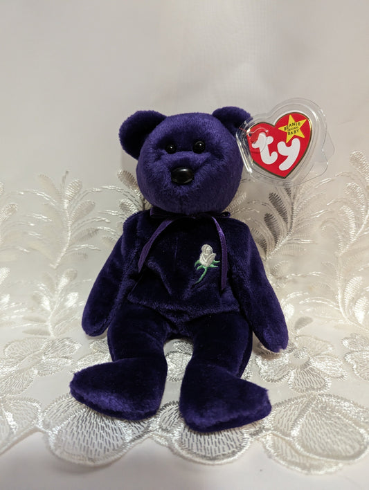 Ty Beanie Baby - Princess the Princess Diana Bear - Made in Indonesia, PE Pellets, with Canadian Tush Tag! *Rare* (8.5 in) Near Mint - Vintage Beanies Canada