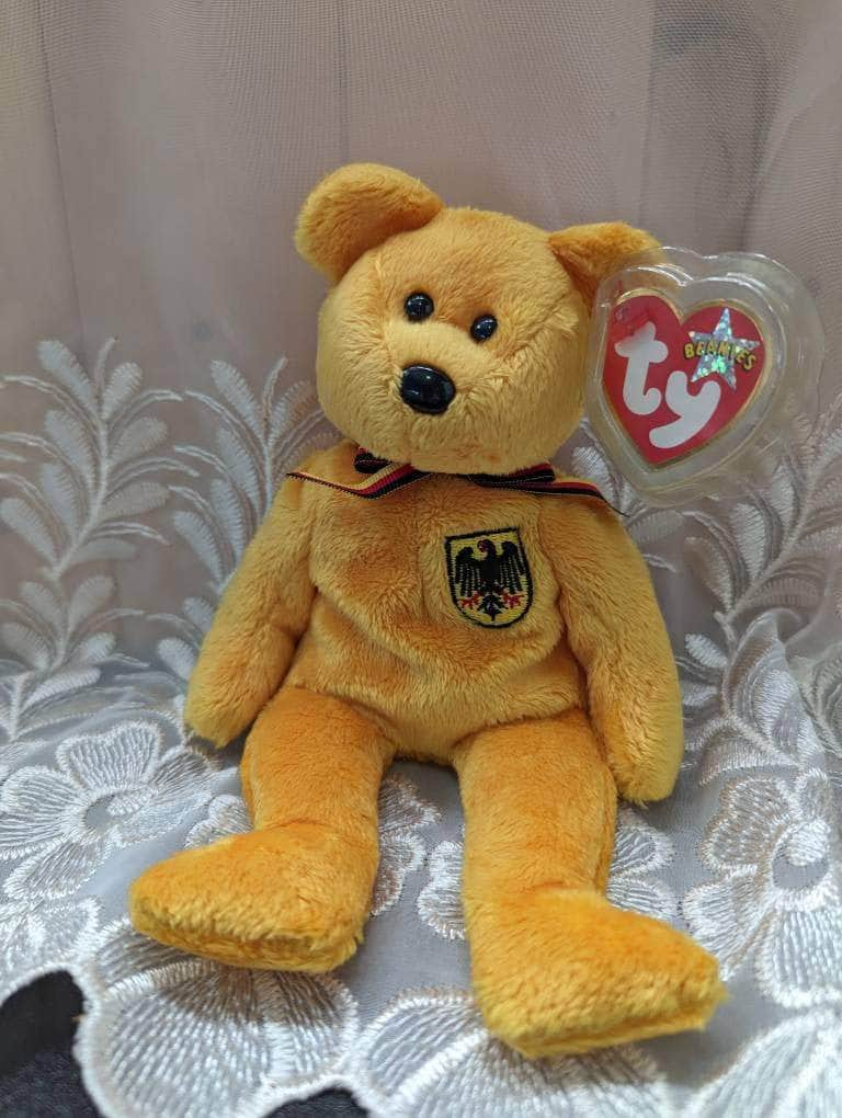 Ty Beanie Baby - Prinz Von Gold The Yellow German exclusive bear (8.5in) - Vintage Beanies Canada