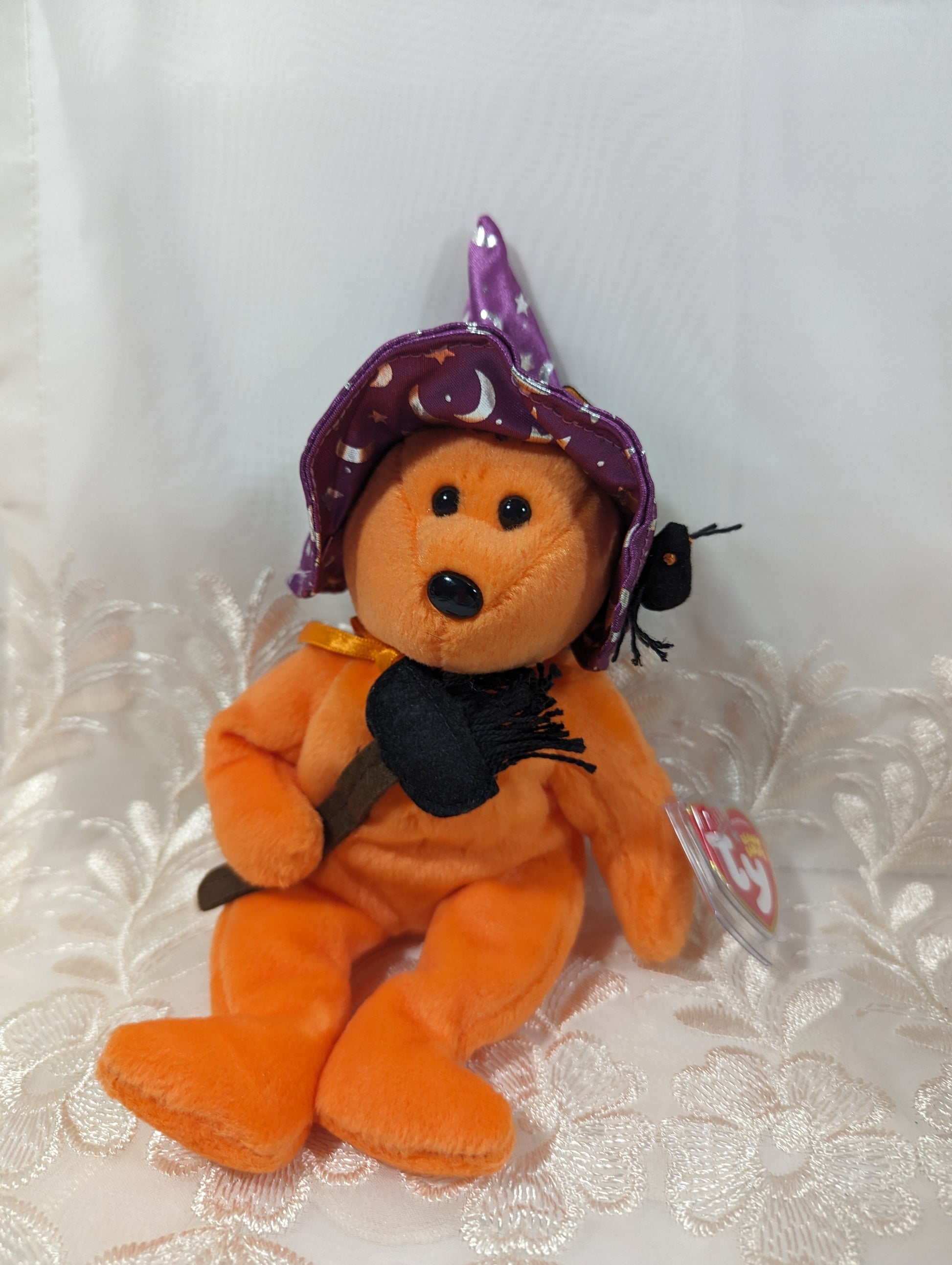 Ty Beanie Baby - Prunella The Orange Witch Halloween Bear (8.5 in) - Vintage Beanies Canada