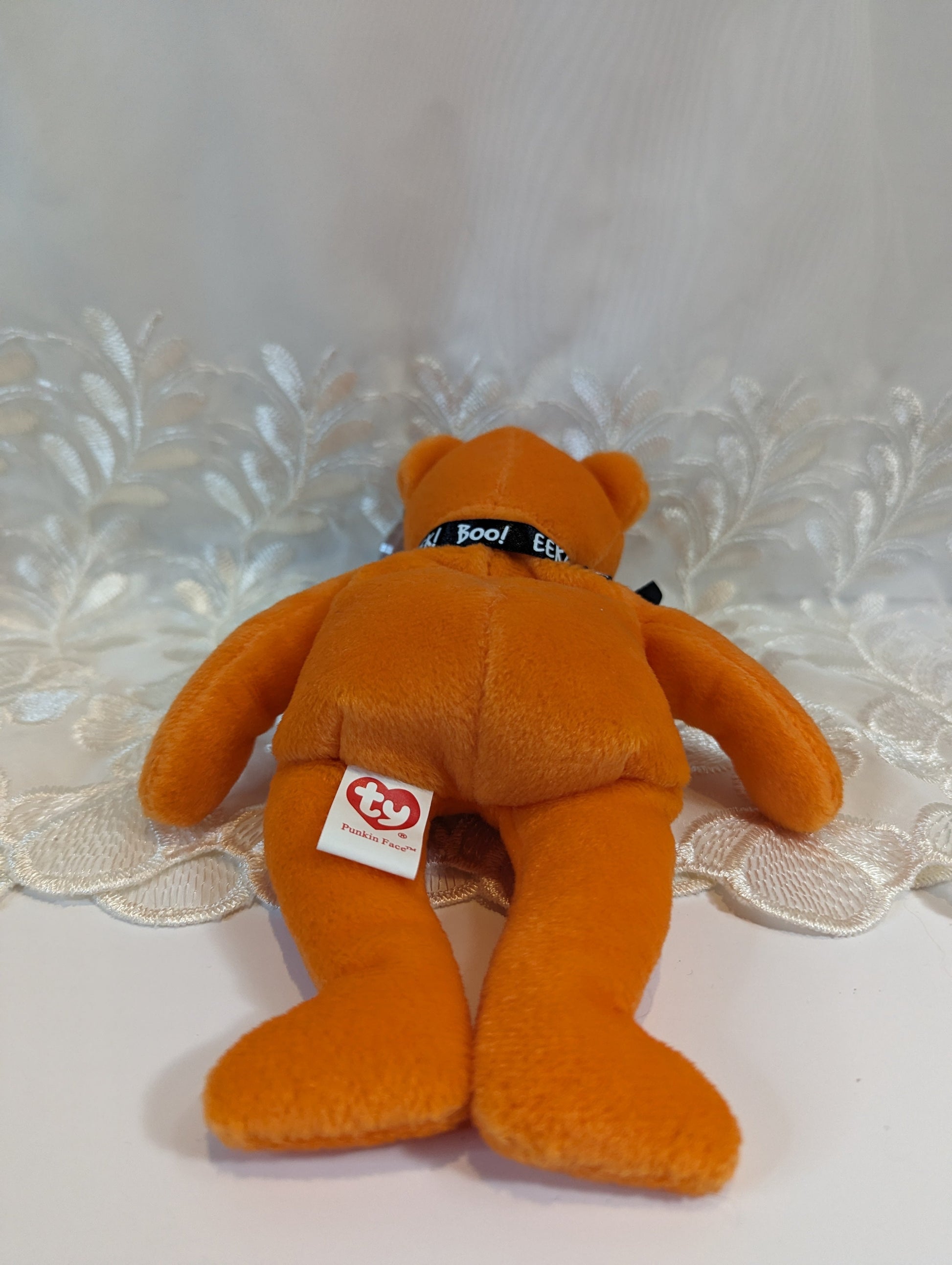 Ty Beanie Baby - Punkin Face The Halloween Bear With Yellow Face - Hallmark Gold Crown Excl (8.5in) - Vintage Beanies Canada