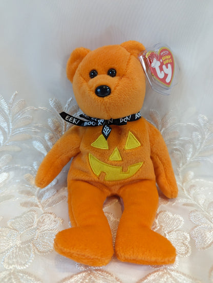 Ty Beanie Baby - Punkin Face The Halloween Bear With Yellow Face - Hallmark Gold Crown Excl (8.5in) - Vintage Beanies Canada