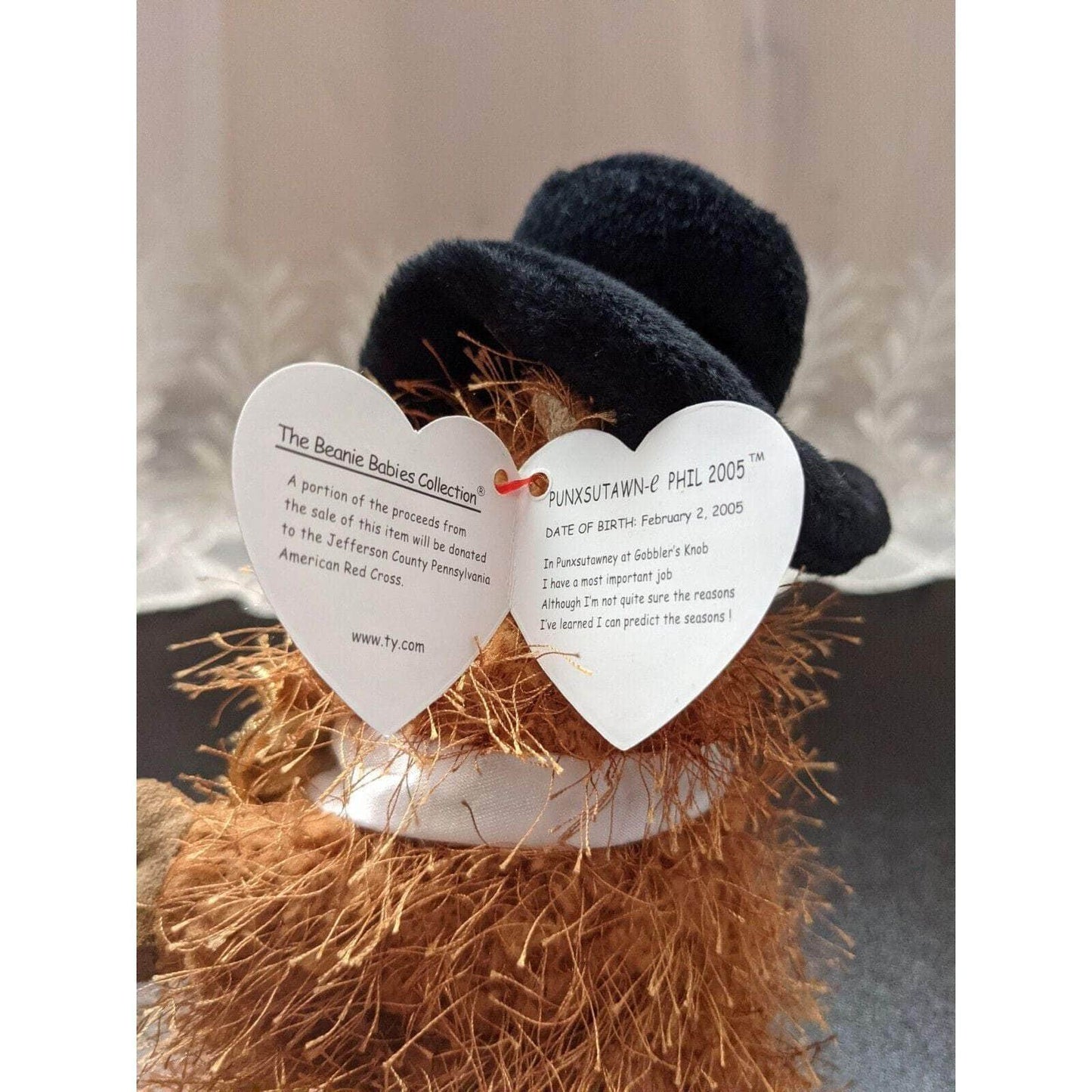 Ty Beanie Baby - Punxsutawn-e 2005 the Groundhog W/ Hat (6.5in) Internet Exclusive - Vintage Beanies Canada