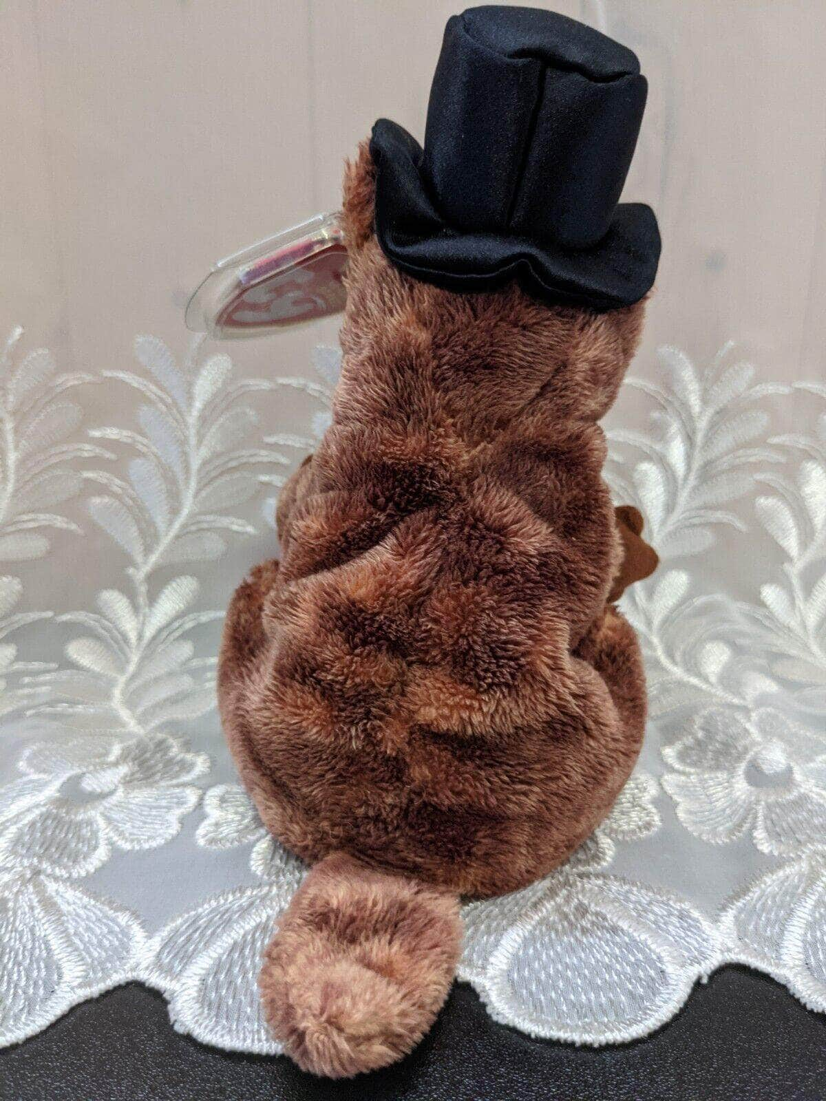 Ty Beanie Baby - PUNXSUTAWNEY PHIL 2004 the Groundhog w/ Top Hat (6.5in) - Vintage Beanies Canada