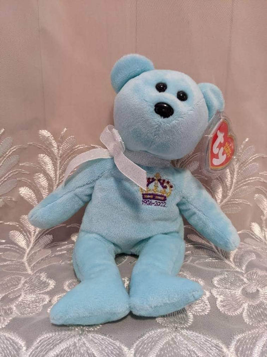 Ty Beanie Baby - Queen Elizabeth II The Blue Bear (9in) UK Exclusive - Vintage Beanies Canada