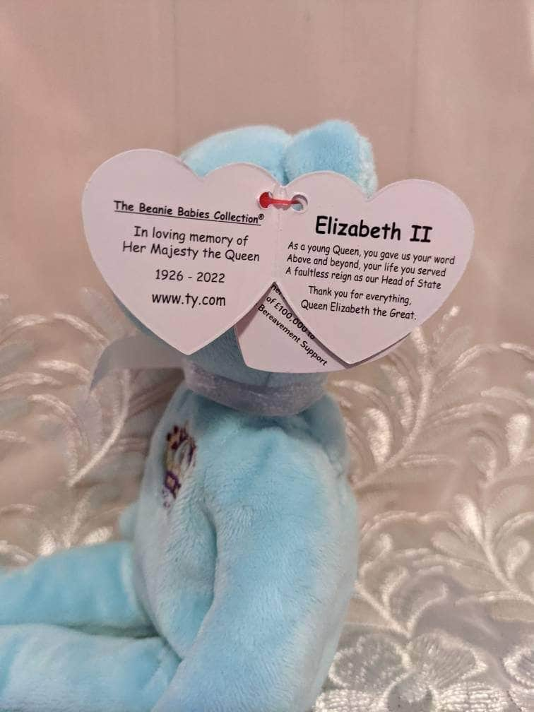 Ty Beanie Baby - Queen Elizabeth II The Blue Bear (9in) UK Exclusive - Vintage Beanies Canada