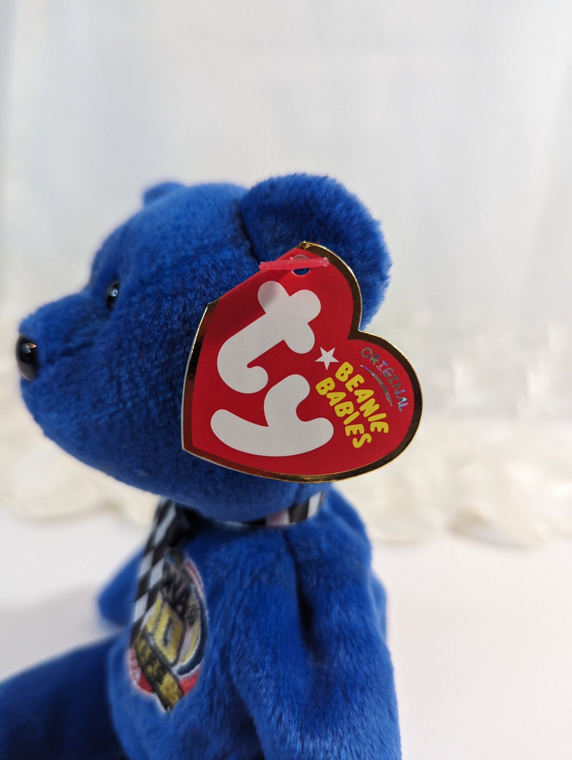 Ty Beanie Baby - Racing Gold the Blue Nascar Daytona 500 Bear (8.5 in) - Vintage Beanies Canada