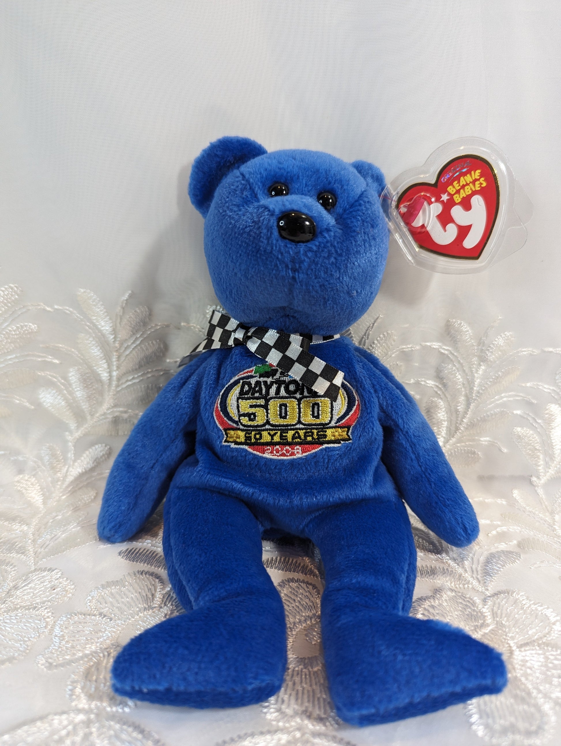 Ty Beanie Baby - Racing Gold the Blue Nascar Daytona 500 Bear (8.5 in) - Vintage Beanies Canada