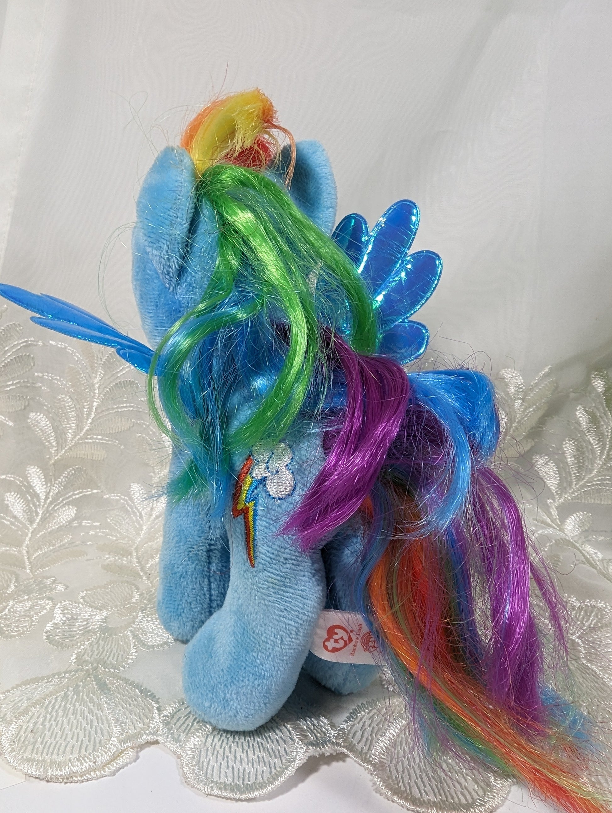 Ty Beanie Baby - Rainbow Dash the blue Pony from My Little Pony (7in) No Tag - Vintage Beanies Canada