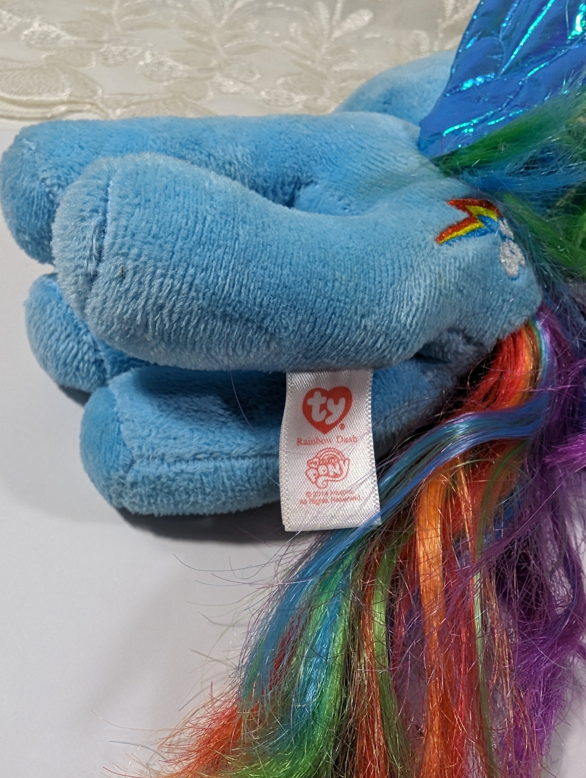 Ty Beanie Baby - Rainbow Dash the blue Pony from My Little Pony (7in) No Tag - Vintage Beanies Canada