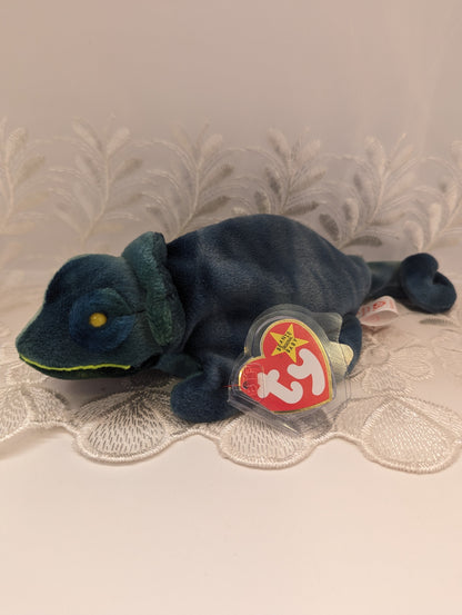 Ty Beanie Baby - Rainbow The Blue Chameleon (8in) - Vintage Beanies Canada