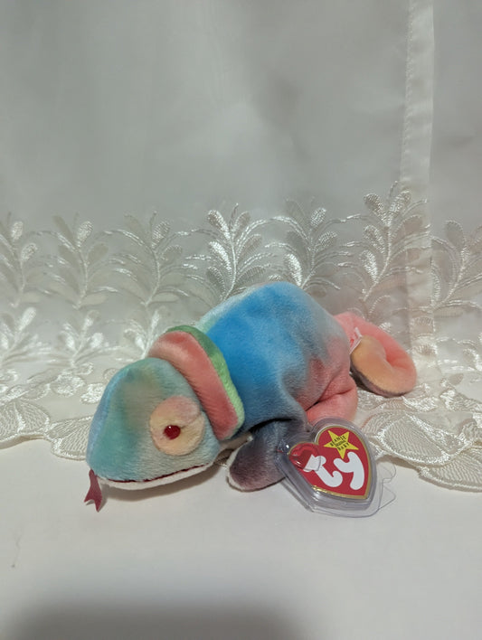 Ty Beanie Baby - Rainbow the Tie Dyed Chameleon (8in) - Vintage Beanies Canada