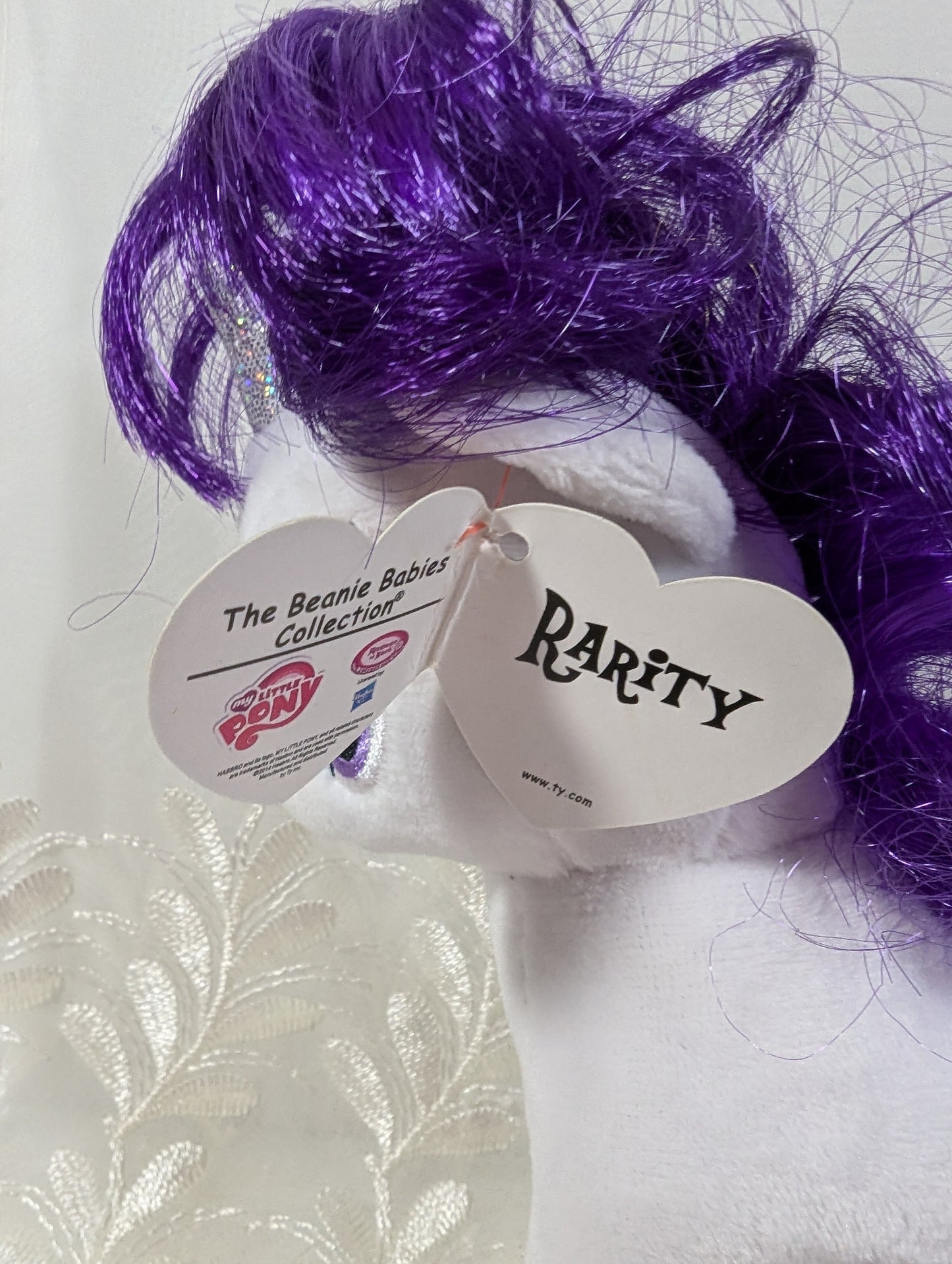 Ty Beanie Baby - Rarity the White Pony From My Little Pony (7in) - Vintage Beanies Canada